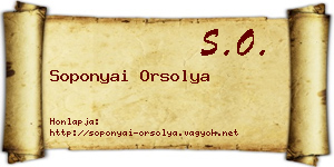 Soponyai Orsolya névjegykártya